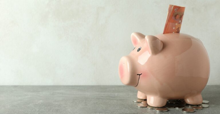 Concept of pension or retirement plan on gray table